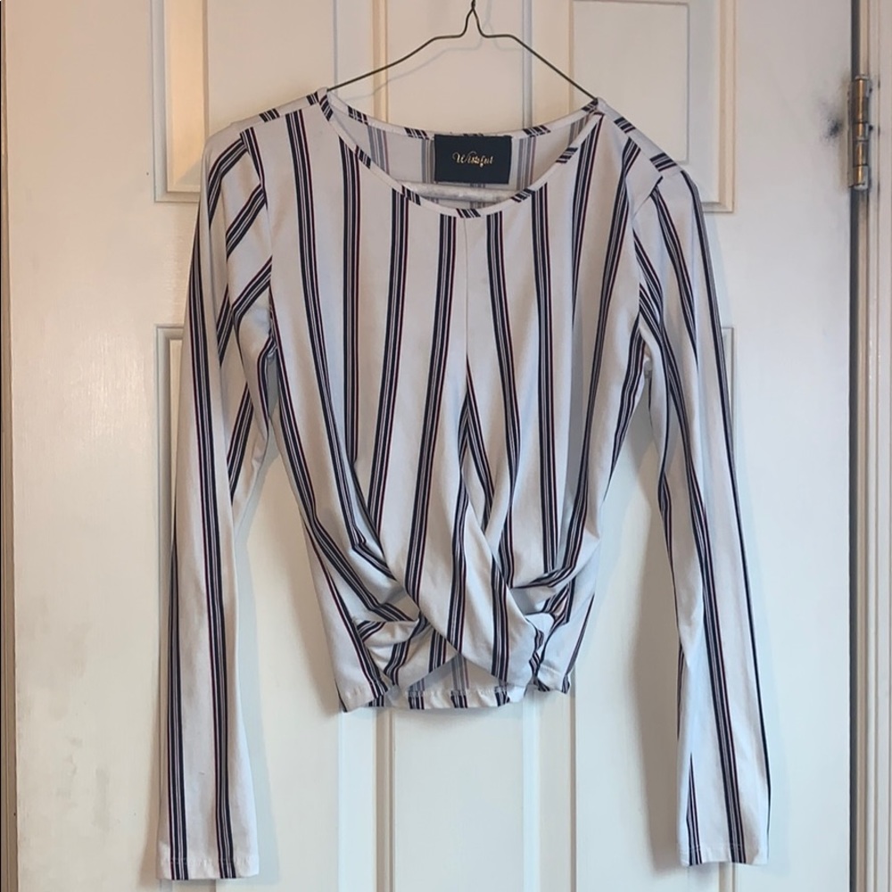 long sleeve crossover shirt.